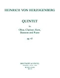 Quintett Es-dur op. 43 für Oboe, Klarinette, Horn, Fagott und Klavier - Partitur und Stimmen (MR 1278)