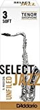Rico Anches sélectionnées Rico Jazz pour saxophone ténor, coupe à l'américaine, force 3-Soft, pack de 5