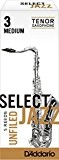 Rico Anches sélectionnées Rico Jazz pour saxophone ténor, coupe à l'américaine, force 3-Medium, pack de 5