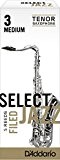 Rico Anches sélectionnées Rico Jazz pour saxophone ténor, coupe à la française, force 3-Medium, pack de 5