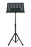 RockStand 0022834 Zoundhouse ZH-1 Pupitre d'orchestre stable ajustable en hauteur (0,7-1,2 m) avec trous Noir