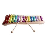Rolimate bois 15 clés notes chromatiques Glockenspiel Xylophone Jouets pour 1 2 3 Ans enfants et Up