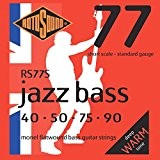 Rotosound Jazz Bass Jeu de cordes pour basse Monel Filet plat Tirant standard (40 50 75 90)