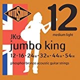 Rotosound Jumbo King Jeu de cordes pour guitare folk Bronze phosphoreux Tirant medium light (12 16 24 32 44 54)