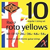 Rotosound Roto Yellows Jeu de 7 cordes pour guitare électrique Nickel Tirant regular (10 13 17 26 36 46 56) ...