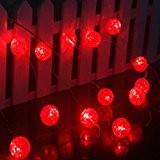 Ryham Battery Operated Crystal Ball String Lights 16 LED 7.38ft 2.25M Fairy Globe Bubble Decor Lighting for Outdoor Indoor Patio ...
