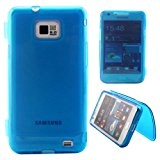 Semoss 1 x Bleu TPU Etui Housse Coque Folio Silicone Gel pour Samsung Galaxy S2 GT-i9100
