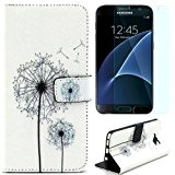 Semoss 2 in 1 Set Pissenlit Coque Cuir Housse de Protection Portefeuille pour Samsung Galaxy S7 Edge Wallet PU Flip ...