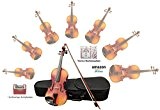 Sinfonie24 Violon prêt à l'utilisation Réalisé par un luthier Kit de débutant avec accessoires 4/4 bernsteinfarbend