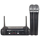 Skytec STWM712 Pack microphones sans fil - Deux micros main et récepteur VHF (portée 50 mètres, 2 canaux, autonomie 8 ...