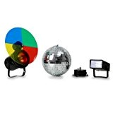 Skytronic - Pack disco complet - Boule à facettes, stroboscope et projecteur (livré prêt à l'emploi)
