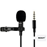 SOAIY ® Microphone cravate pour téléphone micro omnidirectionnel d'enregister, interviewer, video conference, Podcasting pour Iphone, Ipad, Ipod Touch, Samsung Android ...