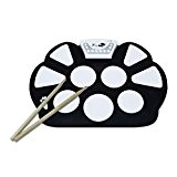 Somaer 9 Pad Flexiable Silicon Roll Up Electronic Drum Kit with Drum Sticks and Sustain Pedal for Children