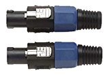 Stagg 16064 Lot de 2 Connecteurs XLR Mâle pour Microphone Noir/Bleu