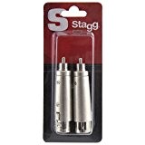 Stagg 16083 Lot de 2 Câbles XLR Femelle/RCA Mâle pour Microphone Chrome Matte