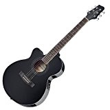 Stagg SA40MJCFI-LH BK LH Guitare électro-acoustique Gaucher Noir