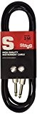 Stagg SGC3DL Câble de guitare Deluxe Standard 3 m Noir