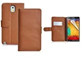 Style de Samsung Meilleur Remarque3 Brown Wallet flip Housse en cuir PU avec deux emplacements de carte pour Samsung Remarque3