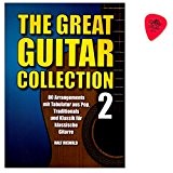 The Great Guitar Collection Band 2-80 morceaux pour guitare classique en Pop, classique, Traditional et de Noël - Avec original Dunlop plek