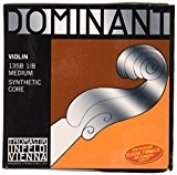 Thomastik - Jeu de 4 cordes avec MI Acier Violon Dominant - Fibre synthétique, 1/8, Moyen, Boule