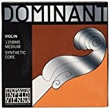Thomastik - Jeu de 4 cordes avec MI Acier Violon Dominant - Fibre synthétique, 4/4, Moyen, Boucle
