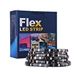 Tingkam® 5M 5050 SMD RGB LED bande ruban strips flexible 150 leds set IP44 étanche noir PCB Couleur Changement + ...
