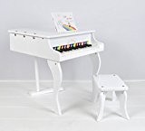 TS ideen 5356 Piano à queue avec 30 touches pour enfants à partir de 3 ans d'âge, blanc