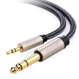 UGREEN Câble Audio Stéréo 3,5mm Mâle vers 6,35mm Mâle Tresse en Nylon Plaqué Or (3m)