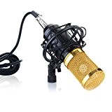 Wanway Noir BM800 Micro Microphone Condensateur Professional Studio Radio Record Kit Comprend: (1) BM-800 Microphone à Condensateur + (1)Microphone Mic ...