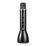 WM sans fil Mini joueur de karaoké Bluetooth à la main Microphone avec batterie rechargeable 2600 mAh KTV-K088 (Noir)