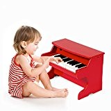 Wooden Piano Jouet Musical Piano 25 Key Simulation Jeu pour enfants infantile début éducation, Violon, Red