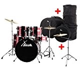 XDrum Semi 22" batterie standard Lipstick Red XL SET incl. pied cymbale + cymbales crash + housses