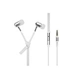 XGUO Zipper Headphones fermeture éclair in Ear 3.5mm pour Apple iPhone iPod iPad Sony Samsung HTC Huawei Android etc. Blanc