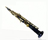 XIe (@ Corps Bleu Or B Clé tube droit Configuration son de qualité pour saxophone soprano Saxophone Basse Gants avec ...