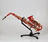 Xie (@ sculpté Rouge Corps Doré Clé pour saxophone ténor High-grade Drop E avec chiffon de nettoyage pour saxophone ténor ...