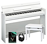 Yamaha Arius YDP-S52 WH Set piano numérique avec banc, casque et cahier de musique (88 touches, sensibilité d'expression, pupitre, revêtement des touches ...