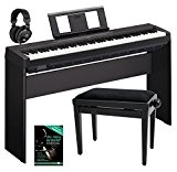 Yamaha P-45B Piano numérique complet avec support à partitions, banc, casque et méthode (88 touches, polyphonie max. : 64 accords, 10 voix, 4 effets de ...