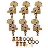 yibuy 3R3L Guitare String Tuning Pegs avec Big Oval Forme Conseils Zinc Alliage Golden Set of 6