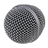 yibuy Chrome durci steel-mesh Microphone Grille de tête à rotule en maille pour SM58
